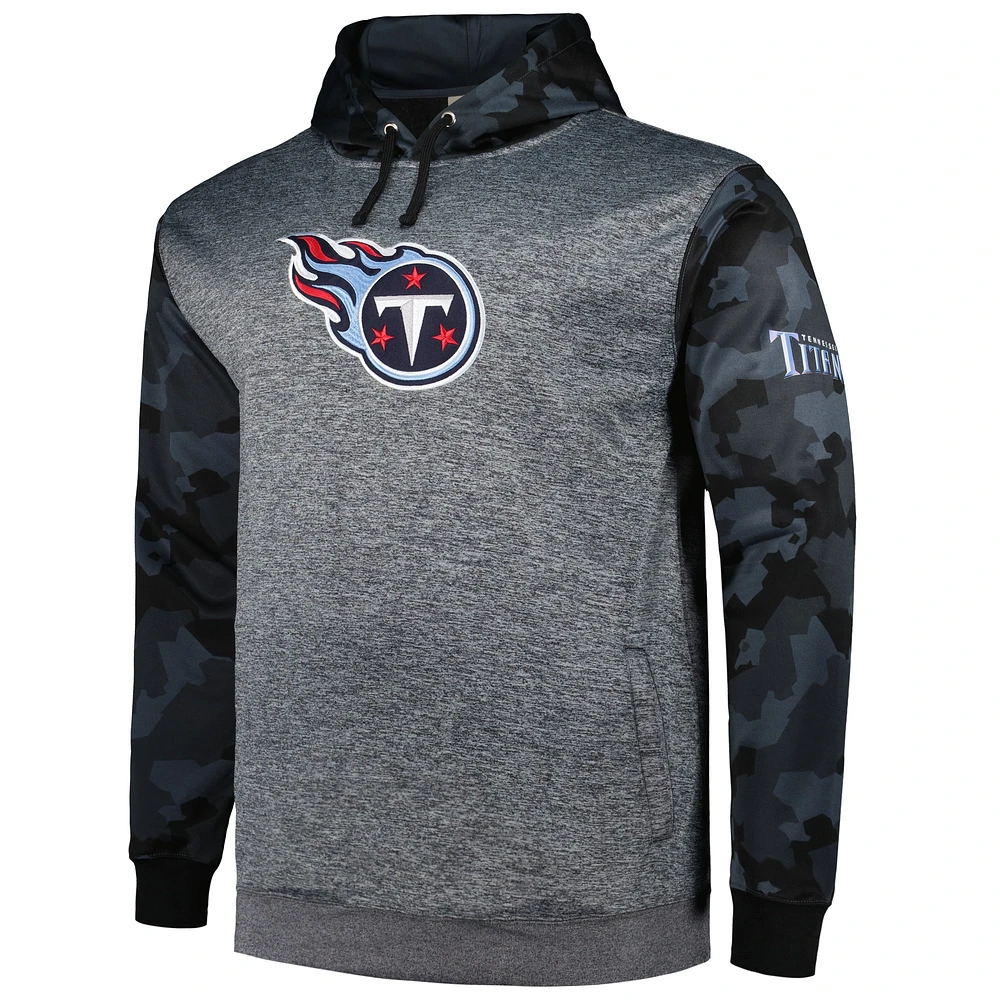 Men's Fanatics Heather Charcoal Tennessee Titans Big & Tall Camo Pullover Hoodie