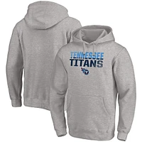 Men's Fanatics Heather Gray Tennessee Titans Fade Out Fitted Pullover Hoodie