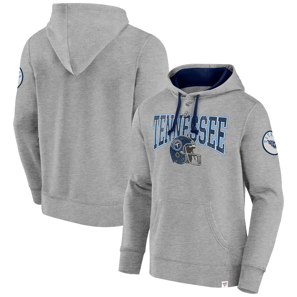 Men's Fanatics  Heather Gray Tennessee Titans Label Maker Pullover Hoodie