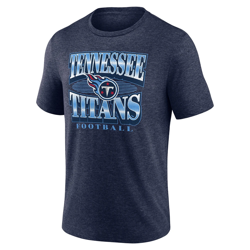 T-shirt tri-blend Extreme Tackle pour homme Fanatics Heather Navy Tennessee Titans