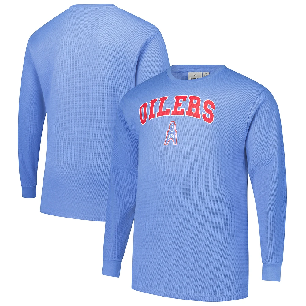 T-shirt thermique à manches longues rétro bleu clair pour hommes Fanatics Tennessee Titans Big & Tall Oilers