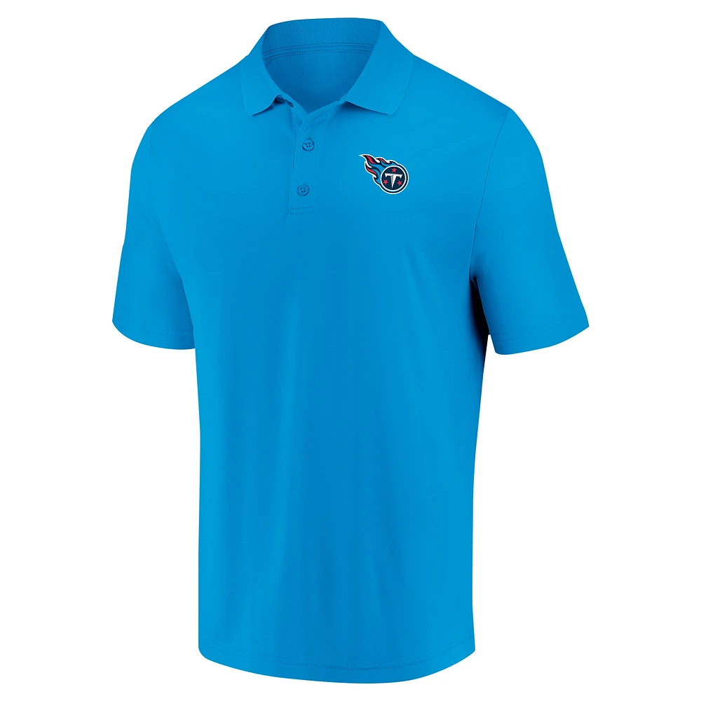 Polo bleu clair avec logo de l'équipe des Titans du Tennessee Fanatics pour hommes