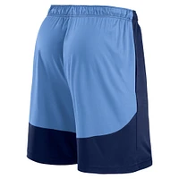 Short de lancement pour homme Fanatics bleu marine/bleu clair Tennessee Titans