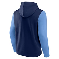 Sweat à capuche enfiler Fanatics bleu marine/bleu clair Tennessee Titans Outline pour homme