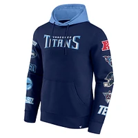 Sweat à capuche patchs Tennessee Titans bleu marine/bleu clair Fanatics pour hommes