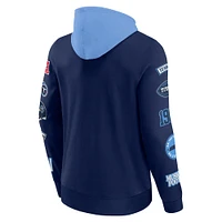 Sweat à capuche patchs Tennessee Titans bleu marine/bleu clair Fanatics pour hommes