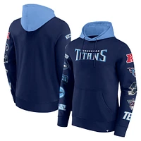 Sweat à capuche patchs Tennessee Titans bleu marine/bleu clair Fanatics pour hommes