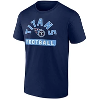 Ensemble de deux t-shirts du calendrier 2023 Fanatics pour hommes, bleu marine/blanc, Tennessee Titans