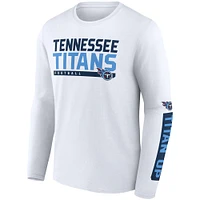 Ensemble de deux t-shirts du calendrier 2023 Fanatics pour hommes, bleu marine/blanc, Tennessee Titans