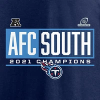 Men's Fanatics Navy Tennessee Titans 2021 AFC South Division Champions Blocked Favorite T-Shirt