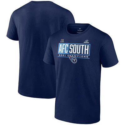 T-shirt préféré bloqué des champions de la division sud l'AFC 2021 Tennessee Titans Fanatics pour hommes