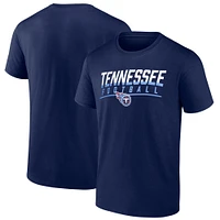T-shirt Fanatics pour homme bleu marine Tennessee Titans Blocked