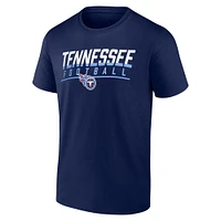 T-shirt Fanatics pour homme bleu marine Tennessee Titans Blocked