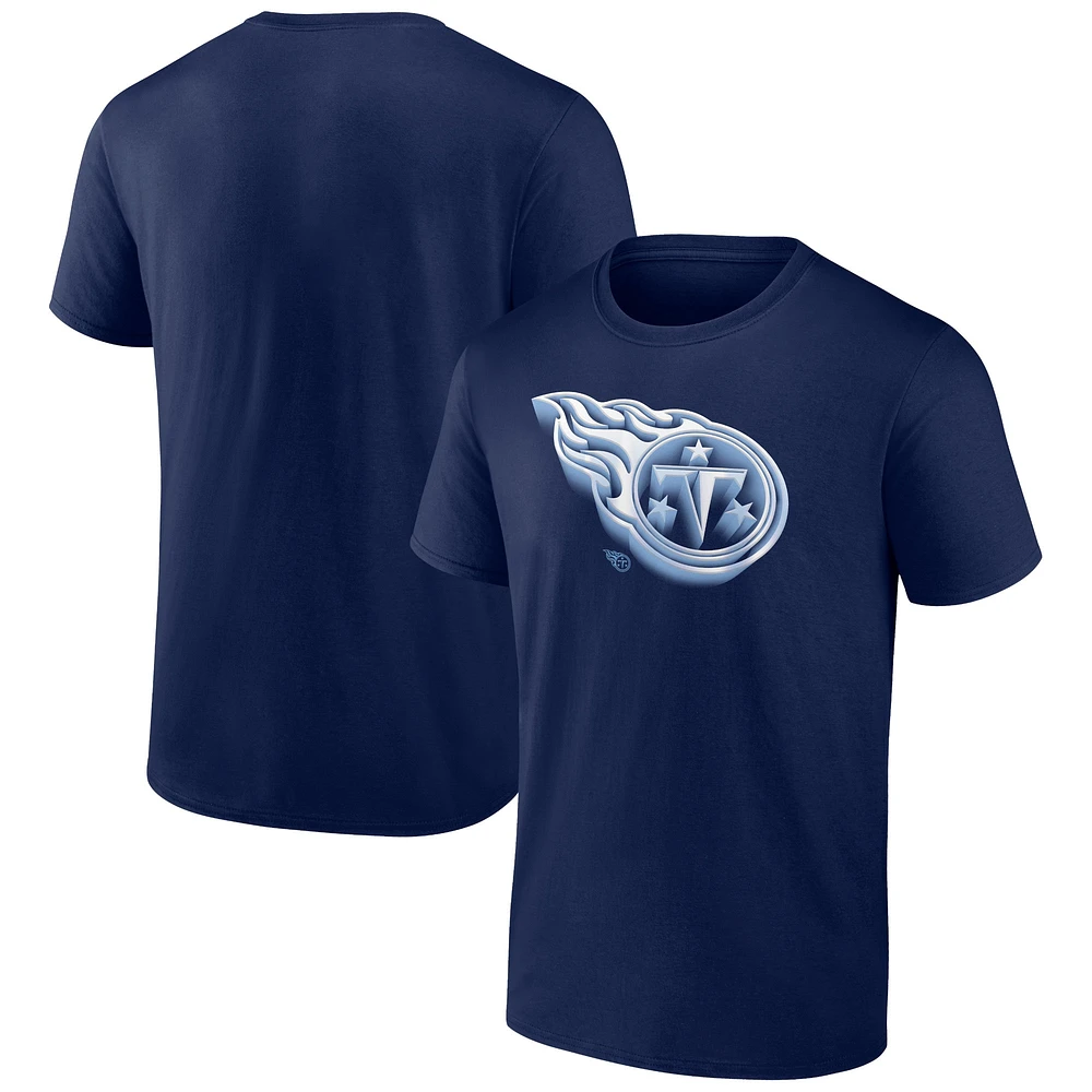 Men's Fanatics Navy Tennessee Titans Chrome Dimension T-Shirt