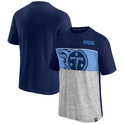 T-shirt colorblock bleu marine Tennessee Titans Fanatics pour homme