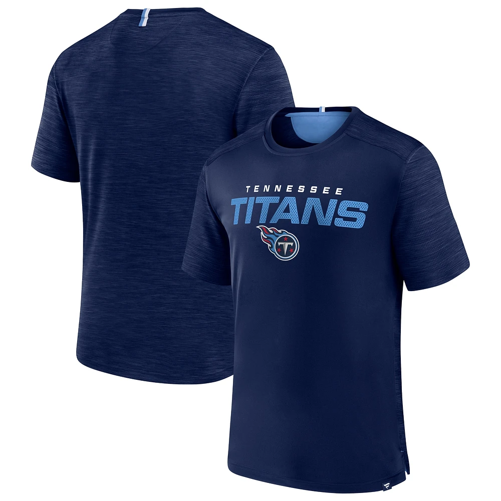 T-shirt Fanatics Navy Tennessee Titans Defender Evo pour hommes