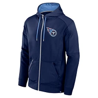 Sweat à capuche entièrement zippé Fanatics pour hommes, bleu marine, Tennessee Titans Defender