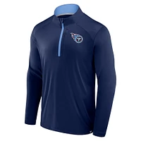 Veste à manches longues et fermeture éclair quart de tour pour homme Fanatics Tennessee Titans Defender bleu marine