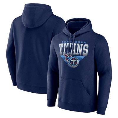 Men's Fanatics Navy Tennessee Titans Geometric Chrome Pullover Hoodie