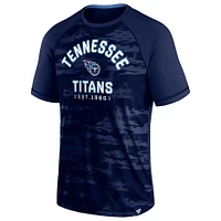 T-shirt Fanatics Navy Tennessee Titans Hail Mary Raglan pour hommes