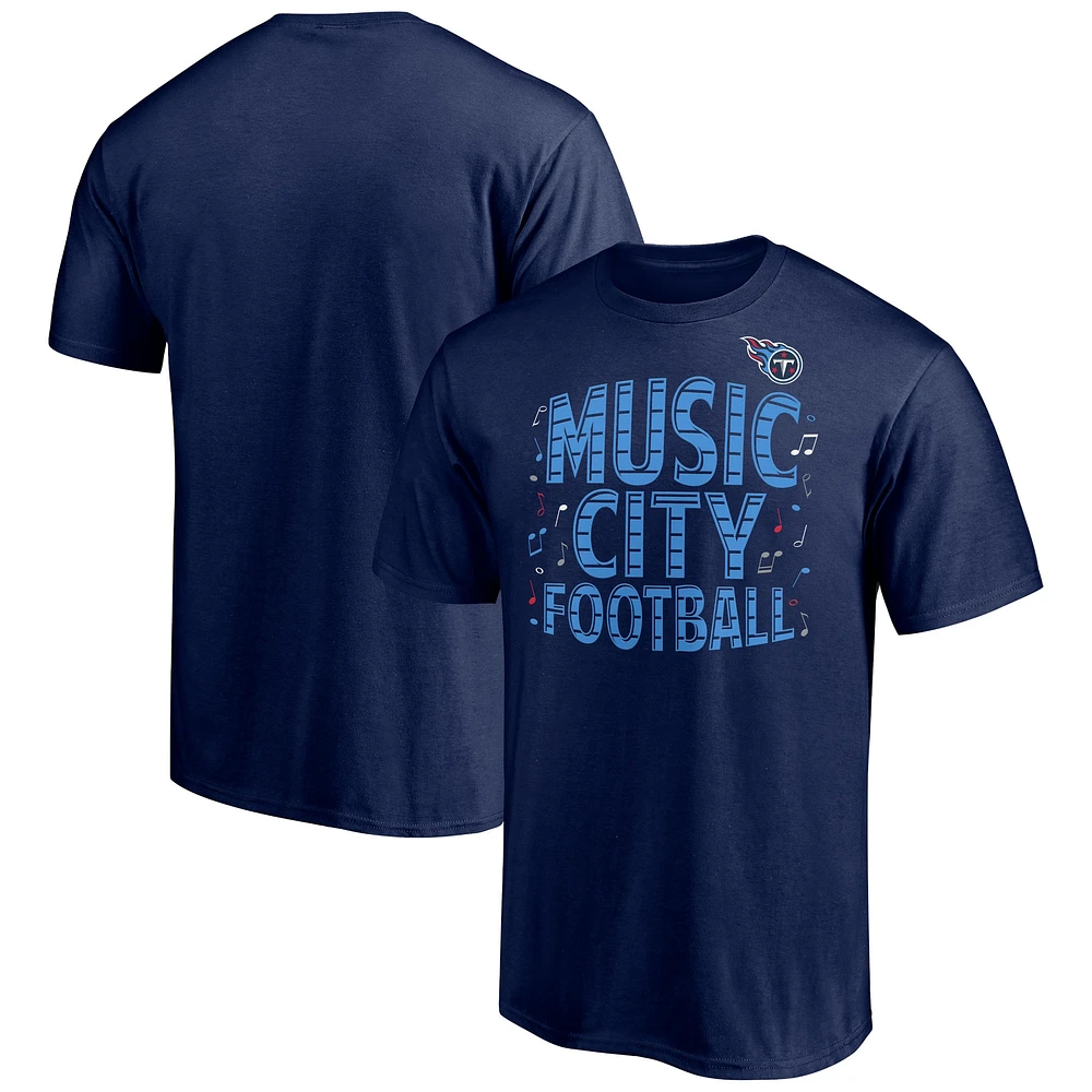 T-shirt 1st Down Fanatics Navy Tennessee Titans Hometown Collection pour hommes