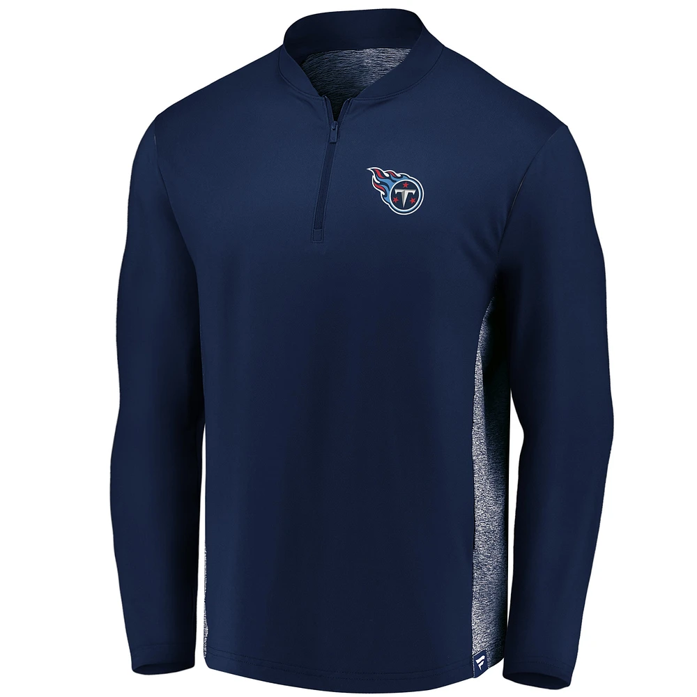 Men's Fanatics Navy Tennessee Titans Iconic Clutch Modern Quarter-Zip Jacket