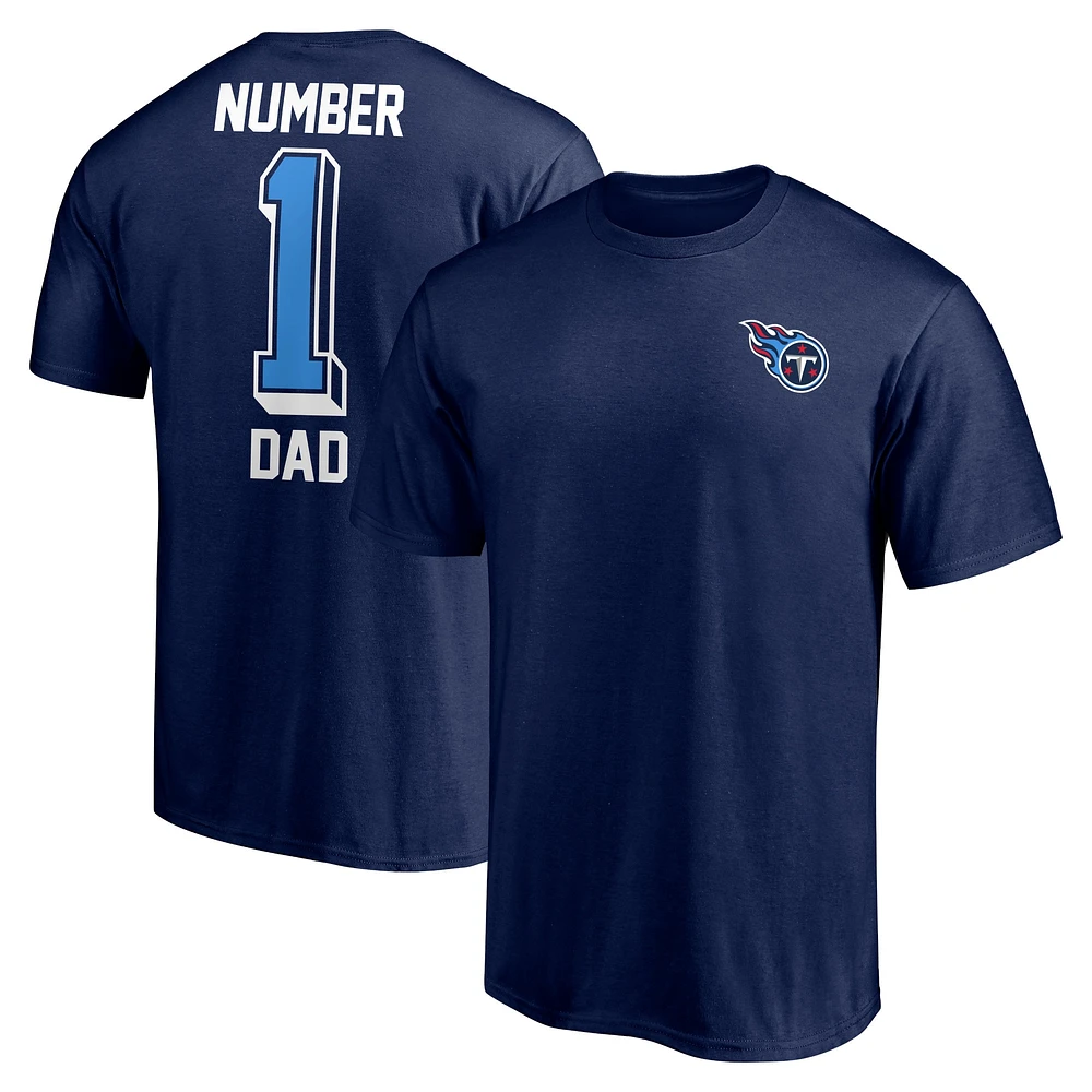 Men's Fanatics Navy Tennessee Titans #1 Dad T-Shirt