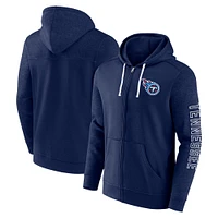 Sweat à capuche entièrement zippé pour hommes Fanatics Navy Tennessee Titans Offensive Lineup