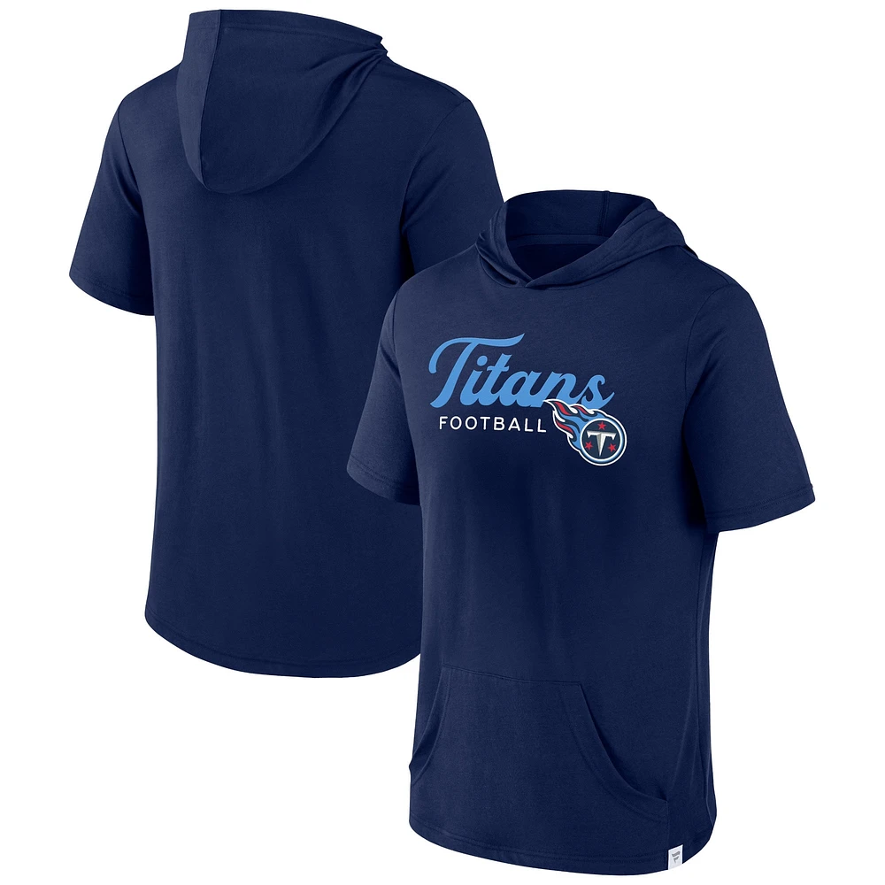 Sweat à capuche manches courtes pour hommes Fanatics Navy Tennessee Titans Offensive Strategy