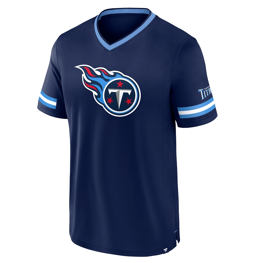 T-shirt à rayures pour homme Fanatics bleu marine Tennessee Titans