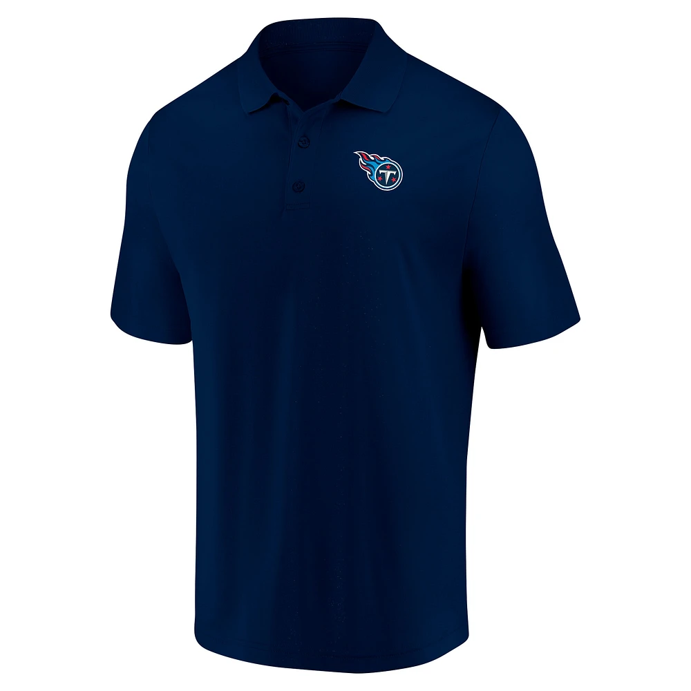 Polo bleu marine avec logo de l'équipe des Titans du Tennessee Fanatics pour hommes