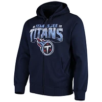 Men's G-III Sports by Carl Banks Navy Tennessee Titans Perfect Season Full-Zip Hoodie