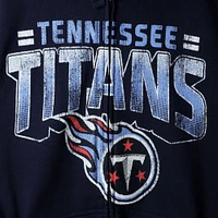 Men's G-III Sports by Carl Banks Navy Tennessee Titans Perfect Season Full-Zip Hoodie