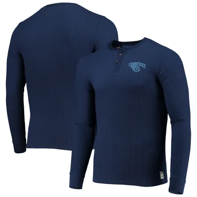 Tennessee Titans Junk Food Thermal Henley Long Sleeve T-Shirt - Navy