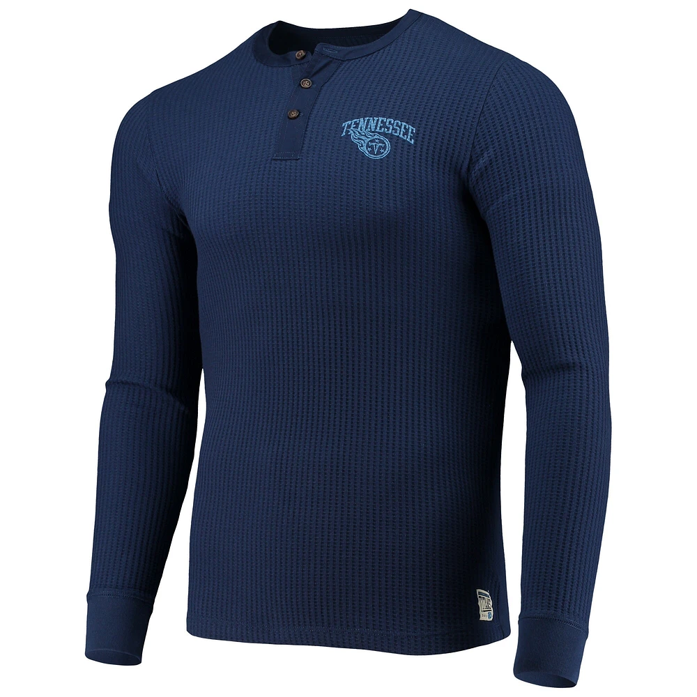 T-shirt thermique Henley à manches longues pour hommes Junk Food Navy Tennessee Titans