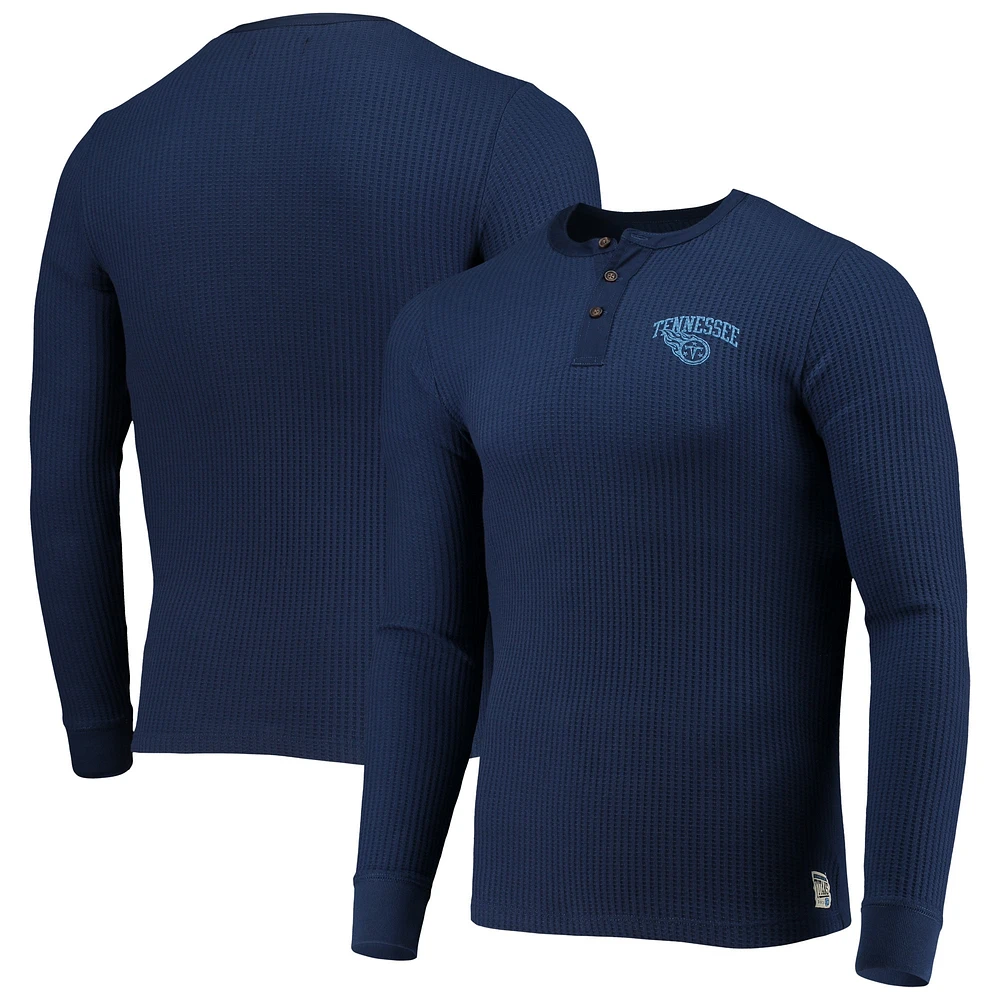 T-shirt thermique Henley à manches longues pour hommes Junk Food Navy Tennessee Titans