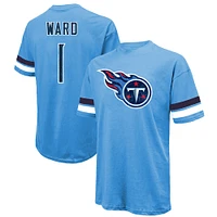 Men's Majestic Threads Cam Ward Light Blue Tennessee Titans 2025 NFL Draft First Round Pick Oversized T-Shirt