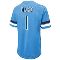 Men's Majestic Threads Cam Ward Light Blue Tennessee Titans 2025 NFL Draft First Round Pick Oversized T-Shirt