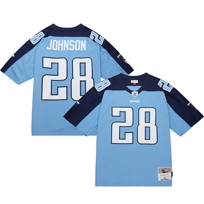 Maillot réplique Mitchell & Ness Chris Johnson bleu clair Tennessee Titans Legacy pour hommes