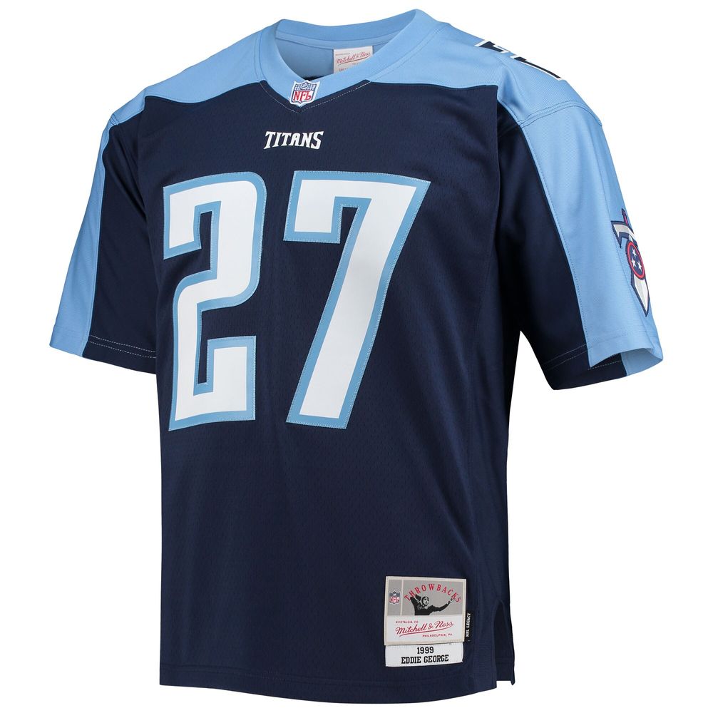 Men's Mitchell & Ness Eddie George Navy Tennessee Titans Big Tall 1999 Retired Player Replica Jersey