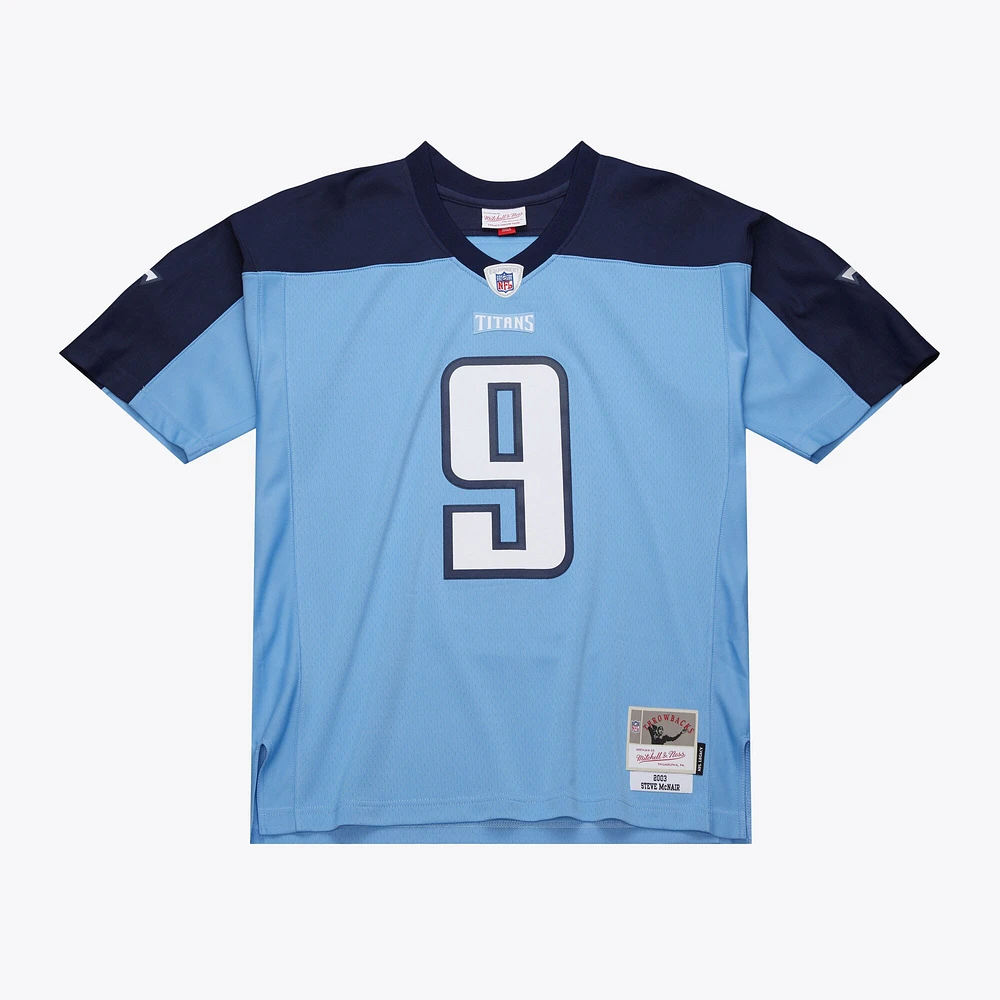 Maillot réplique bleu clair pour homme Mitchell & Ness Steve McNair Tennessee Titans 2003 Legacy