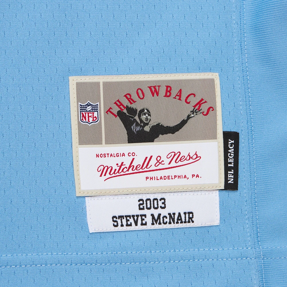 Maillot réplique bleu clair pour homme Mitchell & Ness Steve McNair Tennessee Titans 2003 Legacy