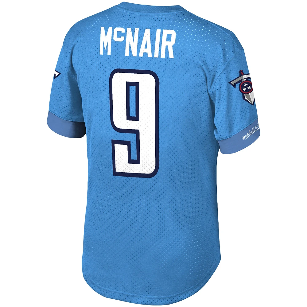 Men's Mitchell & Ness Steve McNair Light Blue Tennessee Titans Retired Player Name Number Mesh Top