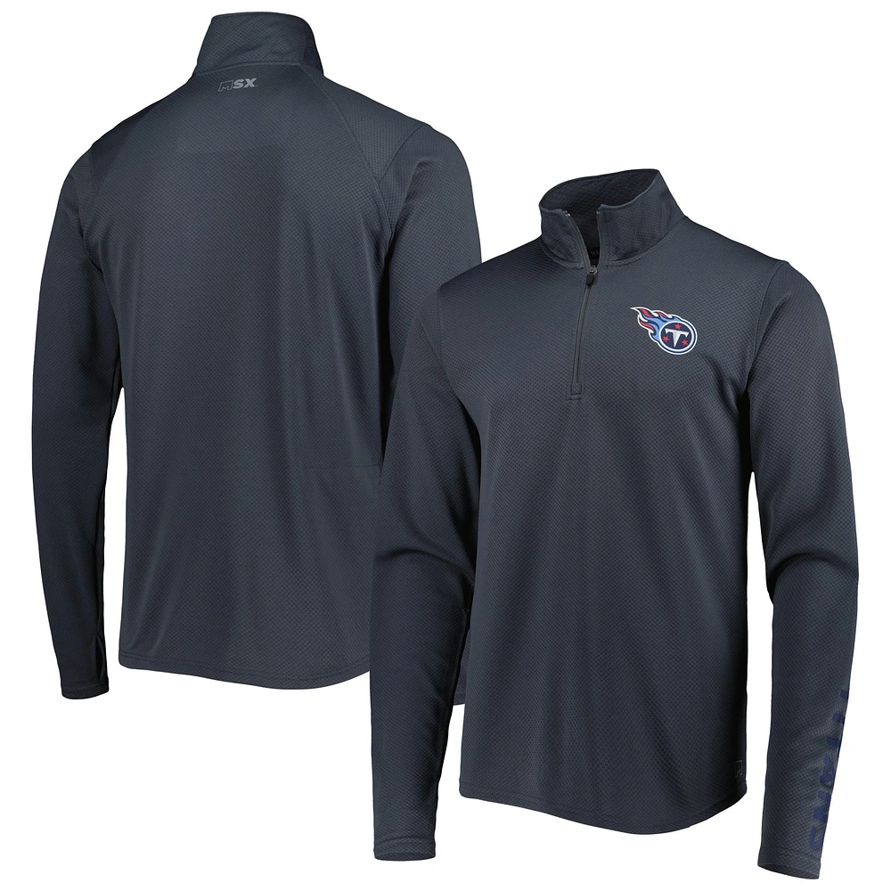 Pull à demi-zip MSX by Michael Strahan pour homme, couleur anthracite, des Tennessee Titans