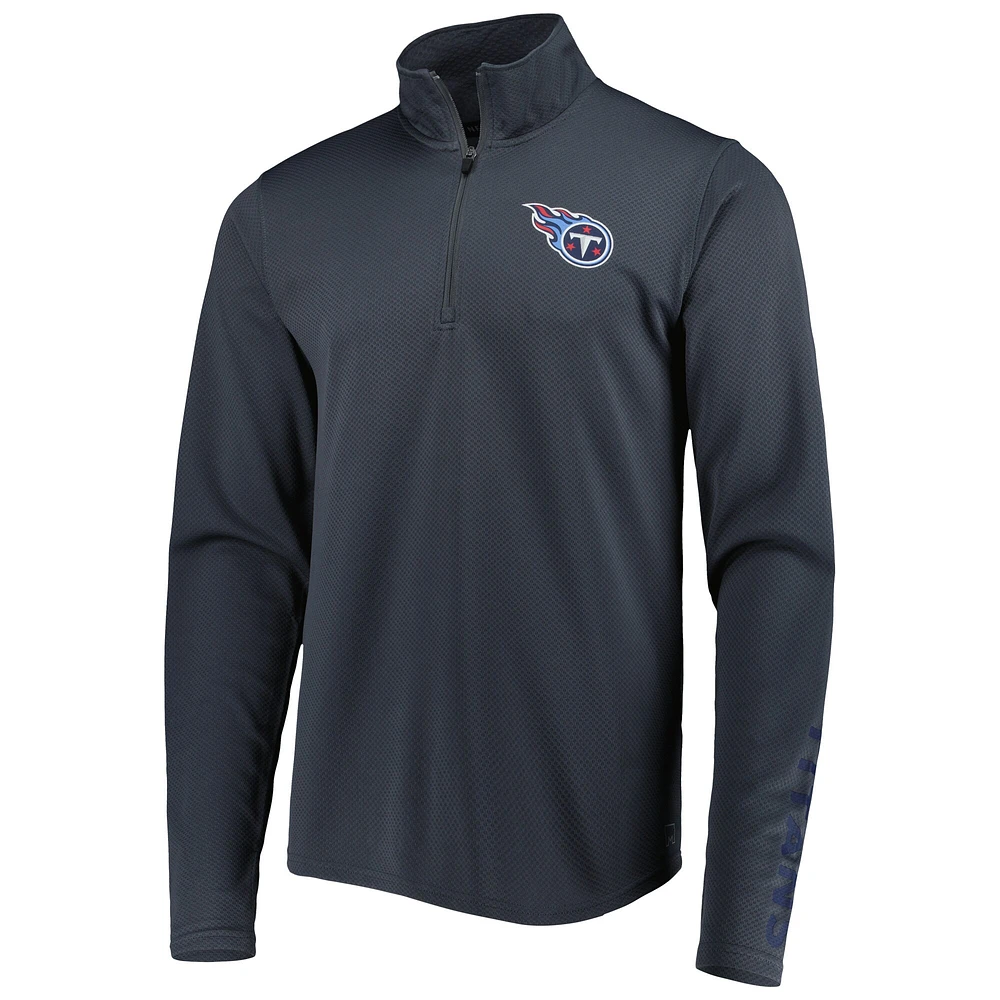Pull à demi-zip MSX by Michael Strahan pour homme, couleur anthracite, des Tennessee Titans