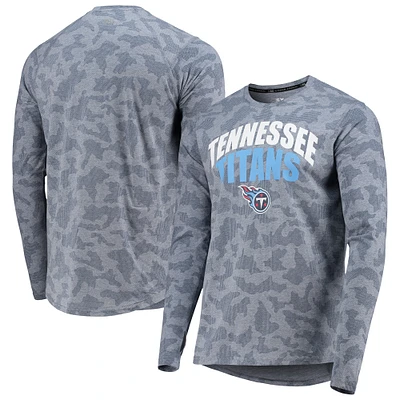 T-shirt à manches longues camouflage MSX by Michael Strahan Navy Tennessee Titans pour homme