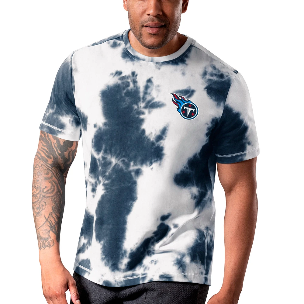 Men's MSX by Michael Strahan Navy Tennessee Titans Freestyle Tie-Dye T-Shirt