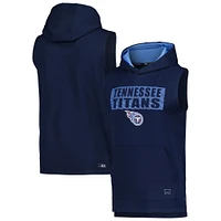 Men's MSX by Michael Strahan Navy Tennessee Titans Marathon Sleeveless Pullover Hoodie