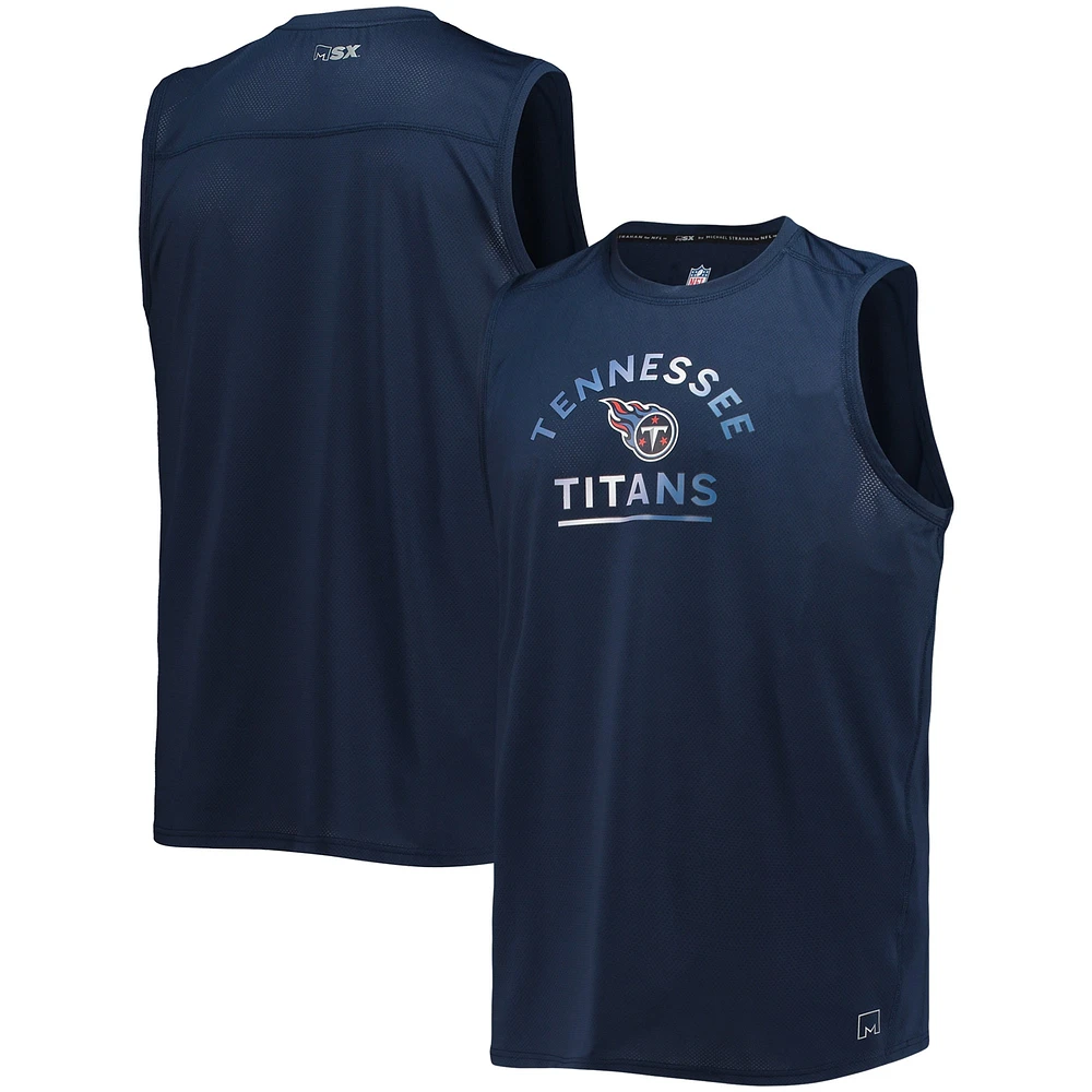 Débardeur MSX by Michael Strahan Navy Tennessee Titans Rebound pour homme