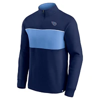 Men's Navy/Light Blue Tennessee Titans Block Party Quarter-Zip Jacket